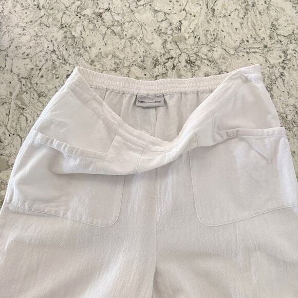 Soft Surroundings Pants Women’s Large L 10 White Straight Leg Cotton Pull On - Picture 8 of 13